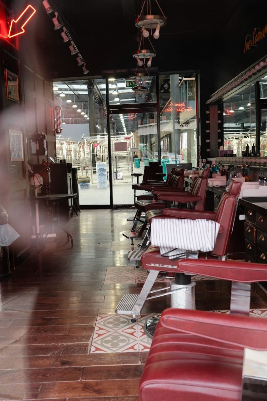 An empty barbershop